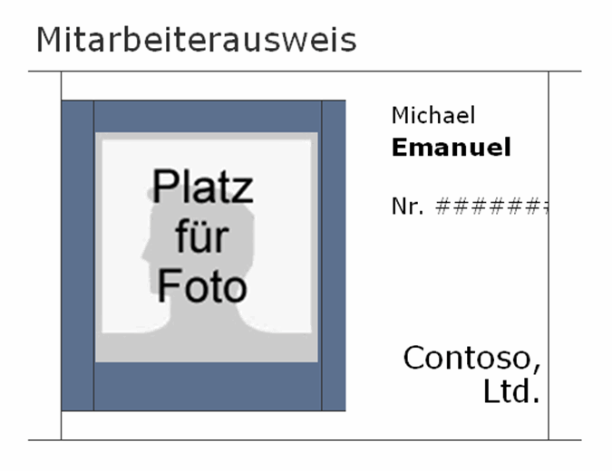 Mitarbeiterausweis Querformat