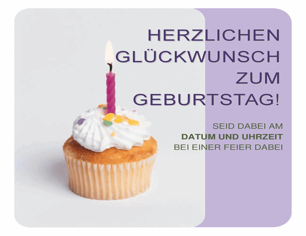 Geburtstagseinladungshandzettel (mit Cupcake)