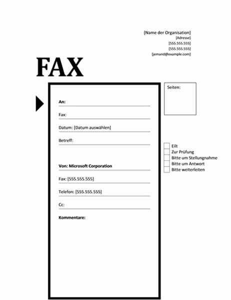 Faxdeckblatt (Design "Technologie")