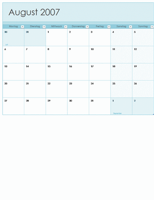 Akademischer Kalender 2007-2008 (13 Seiten, Mo-So)
