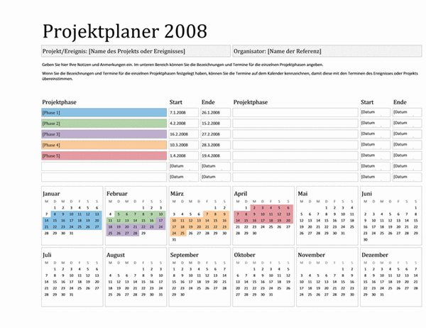 Projektplaner 2008 (Mo-So)