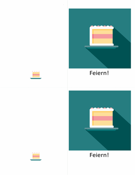 Karte mit Kuchen