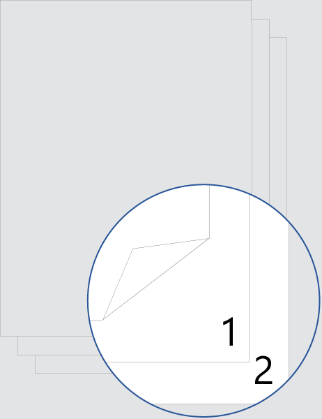 Doppelseitige Deckblatt-Nummerierung (unten)