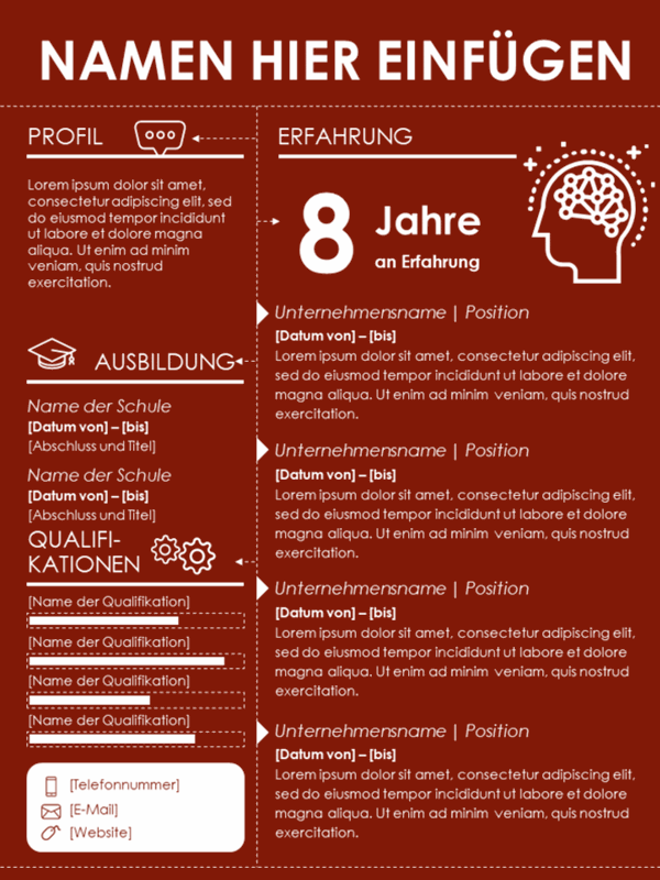 Lebenslauf mit Infografiken Lebenslauf mit Infografiken