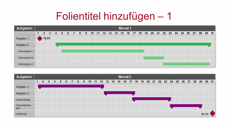 Mehrmonats Gantt Diagramm