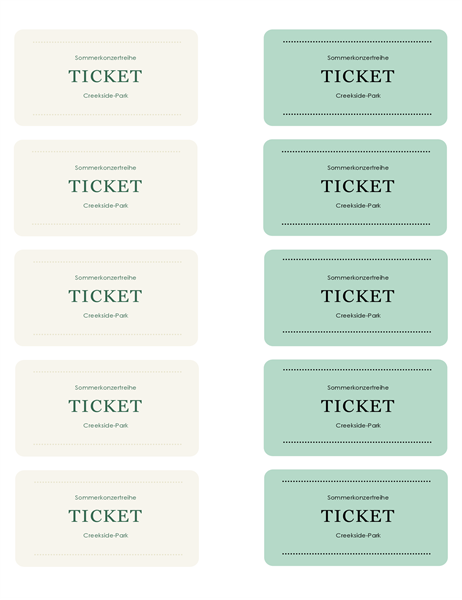 Tickets für eine Veranstaltung Tickets für eine Veranstaltung