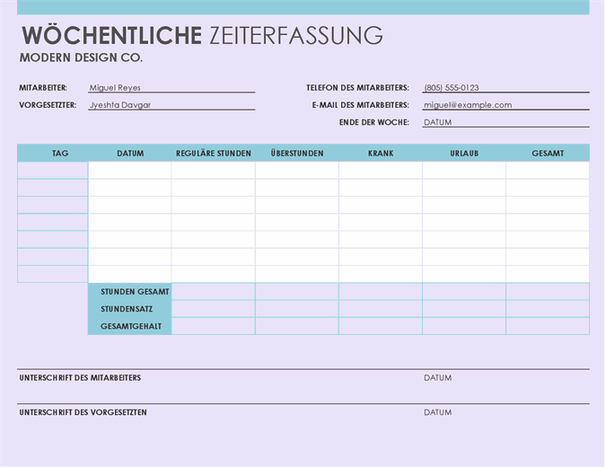 Zeiterfassungskarte Fur Mitarbeiter