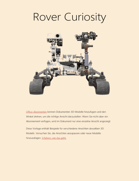 Wissenschaftlicher 3D-Bericht in Word (Mars Rover-Modell)