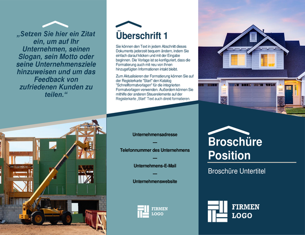 Broschüre für Bauunternehmer Broschüre für Bauunternehmer
