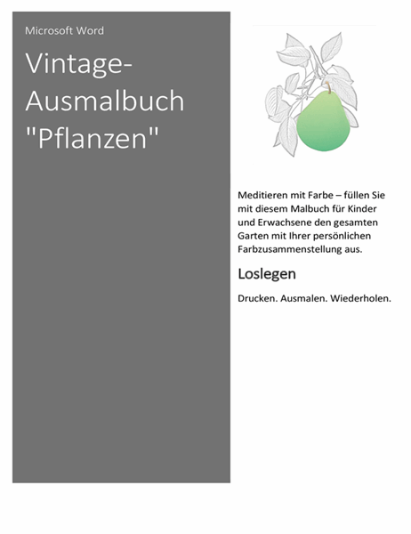 Vintage-Ausmalbuch "Pflanzen"