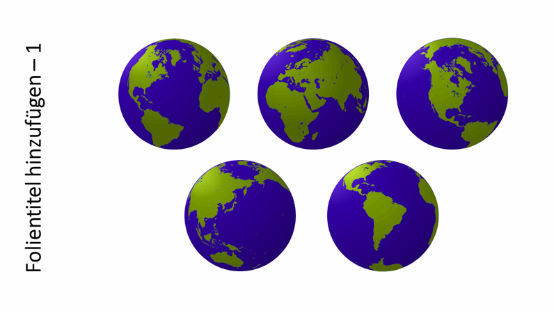 Fünf-Globen-Ansichtsgrafik