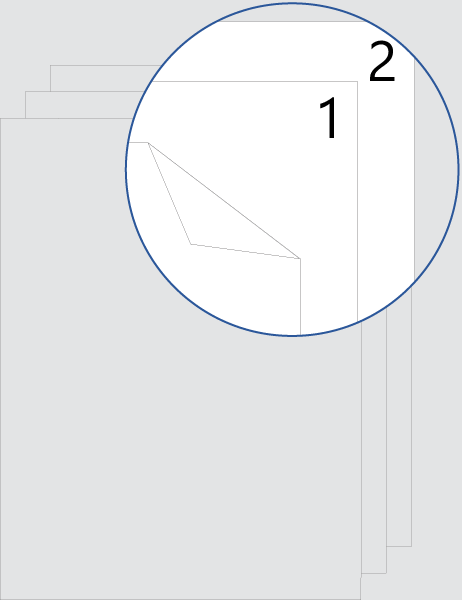 Doppelseitige Deckblatt-Nummerierung (oben)