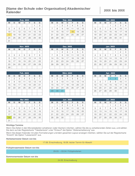 Akademischer Jahreskalender