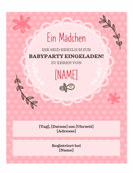 Einladung Fur Babyparty Madchen