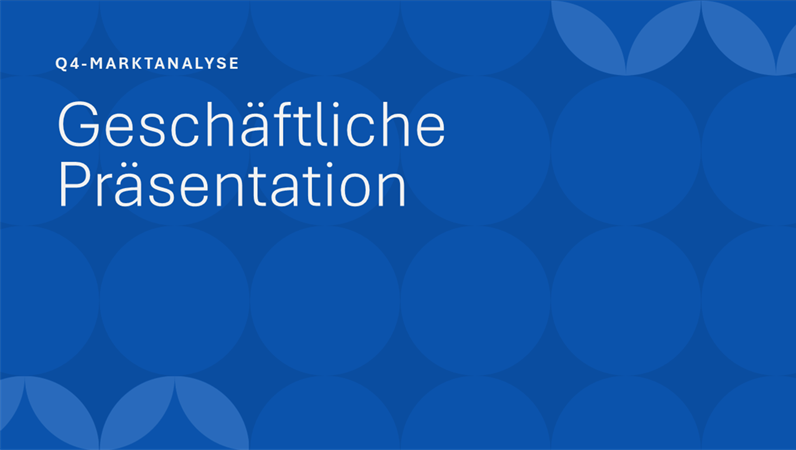 Verkaufspräsentation mit blauen Kreisen Verkaufspräsentation mit blauen Kreisen