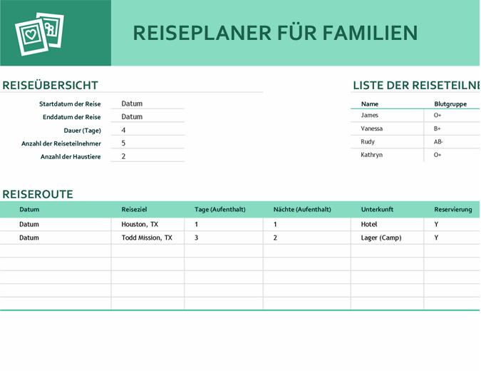 Excel Vorlagen