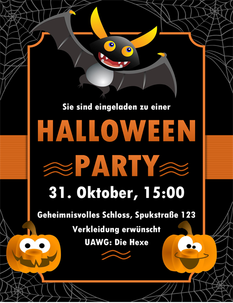 Halloween-Einladung „Fledermaus“ Halloween-Einladung „Fledermaus“