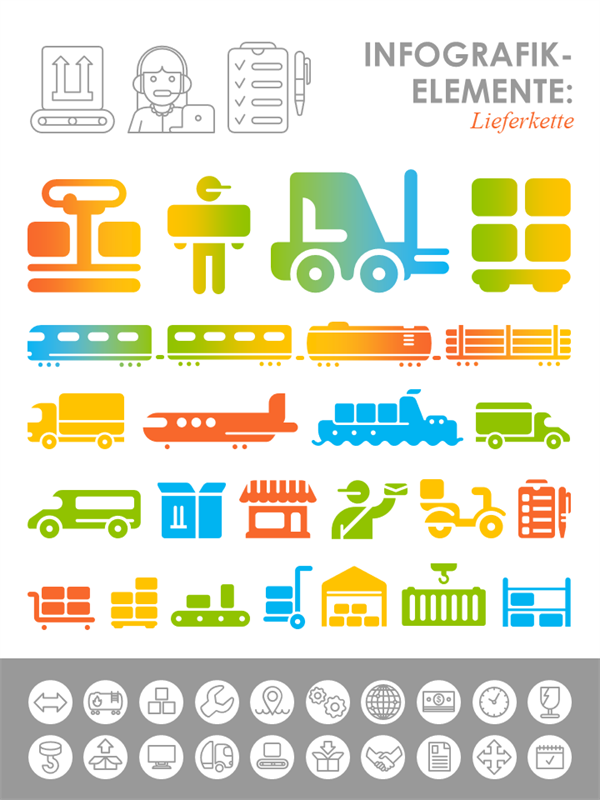 Bilder mit Lieferketten-Infografiken Bilder mit Lieferketten-Infografiken