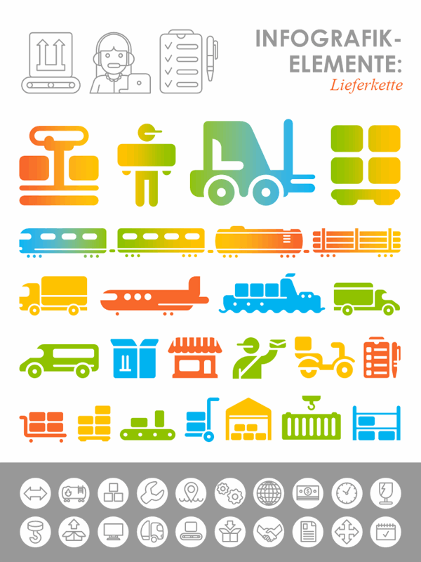 Bilder mit Lieferketten-Infografiken Bilder mit Lieferketten-Infografiken