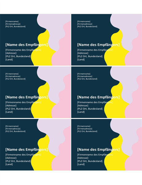 Etiketten mit organischen Formen (6 pro Seite) Etiketten mit organischen Formen (6 pro Seite)