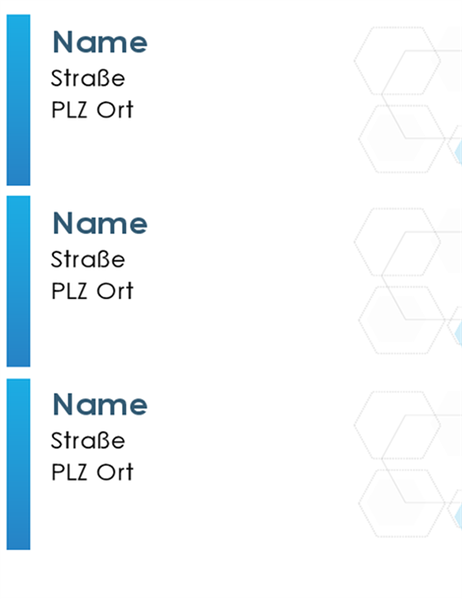 Etiketten mit Sechseck (30 pro Seite) Etiketten mit Sechseck (30 pro Seite)