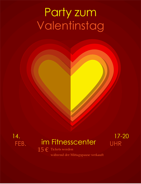 Flyer zum Valentinstag „Herzen in Herzen“