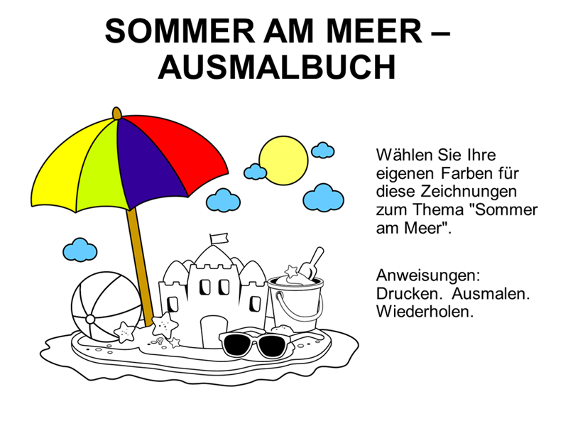 Malbuch „Sommer am Meer“ Malbuch „Sommer am Meer“