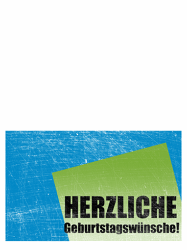 Geburtstagskarte, Hintergrund "Kratzer" (blau, grün, Mittelfaltung)