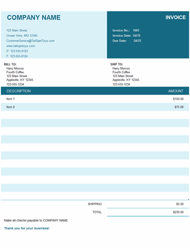 microsoft office invoice template for mac