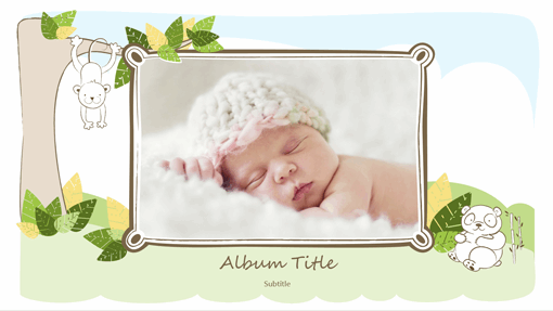 Baby photo album (animal sketches, widescreen)