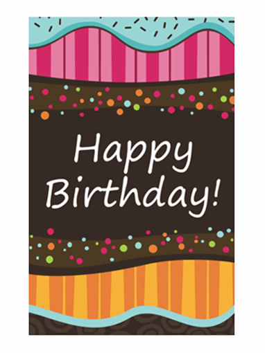 Birthday card - dots and stripes (kids, half-fold)