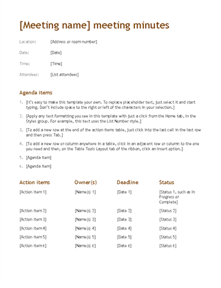 Meeting minutes (simple) Meeting minutes (simple)