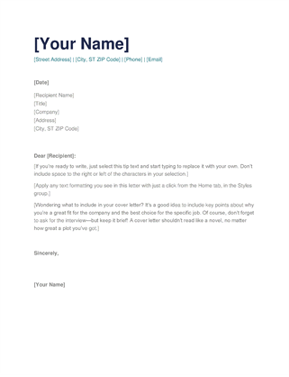 Simple cover letter Simple cover letter