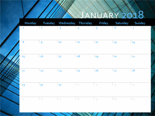 2018 calendar (Mon-Sun) 2018 calendar (Mon-Sun)
