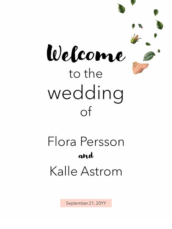 Floral wedding signs