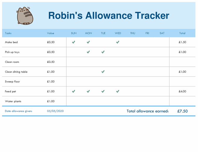 Allowance tracker