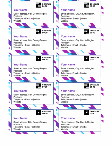 Purple graphic business cards