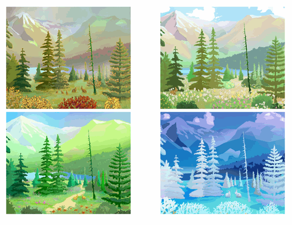 Wilderness scenes postcards