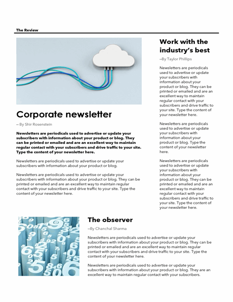 Corporate newsletter