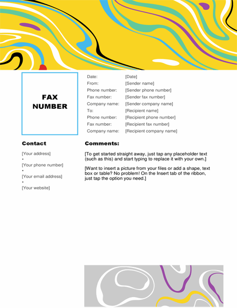 Swirl colour fax cover