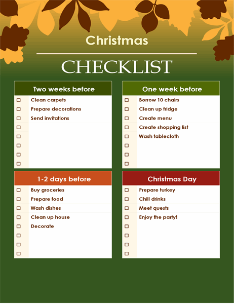 Green Christmas checklist