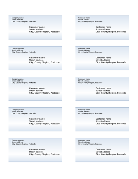 Shipping labels (Blue Gradient design, 10 per page) Shipping labels (Blue Gradient design, 10 per page)