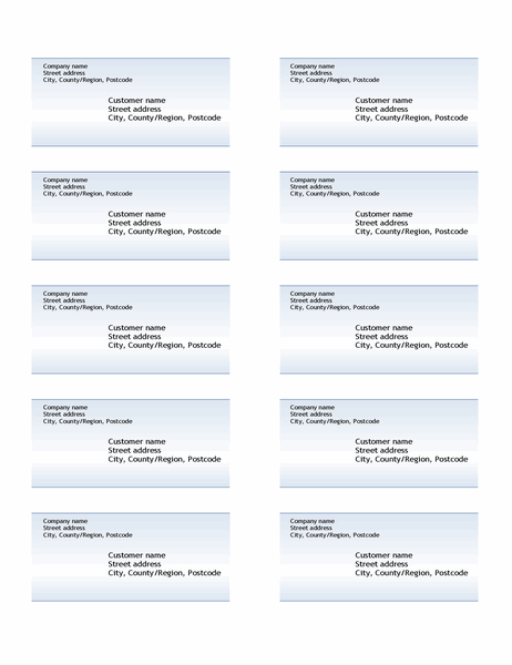 Shipping labels (Blue Gradient design, 10 per page)