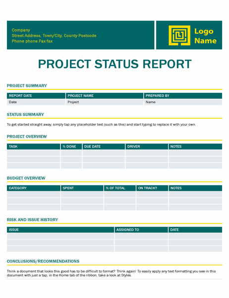 Project status report (Timeless design)