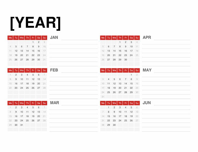 Any year calendar
