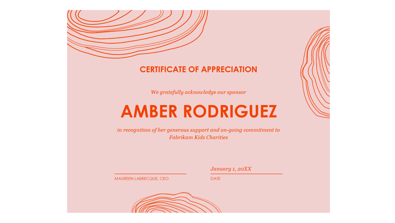 Spiral sketch certificate of appreciation 