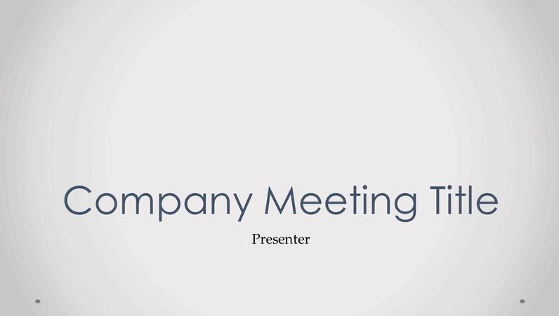 Company meeting presentation