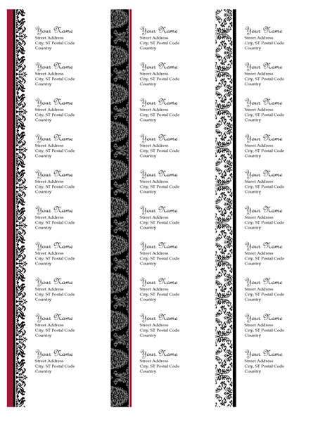 Return address labels (Black and White wedding design, 30 per page, works with Avery 5160)