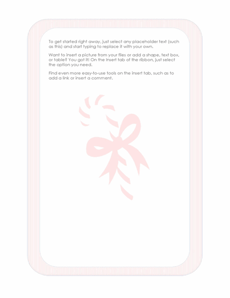 Holiday stationery (with candy cane watermark)