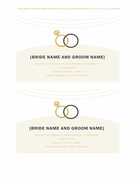Wedding invitations (Deco design, 2 per page, for Avery 5889)